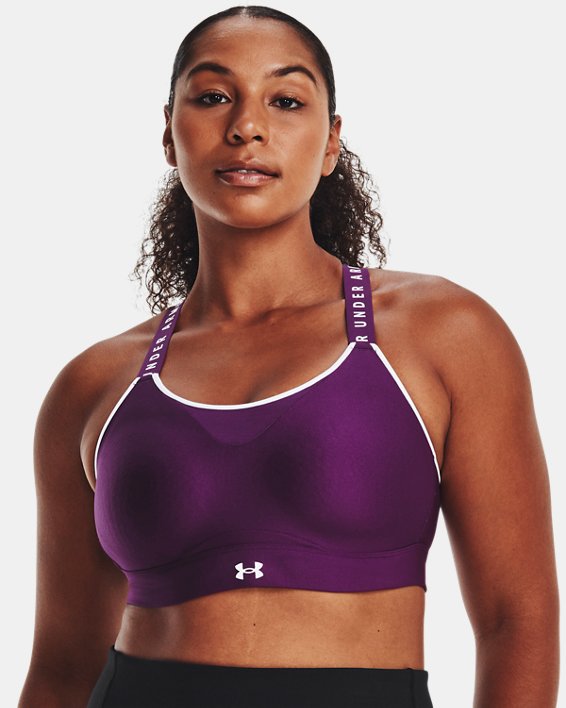 Damen UA Infinity High Sport-BH, Purple, pdpMainDesktop image number 3